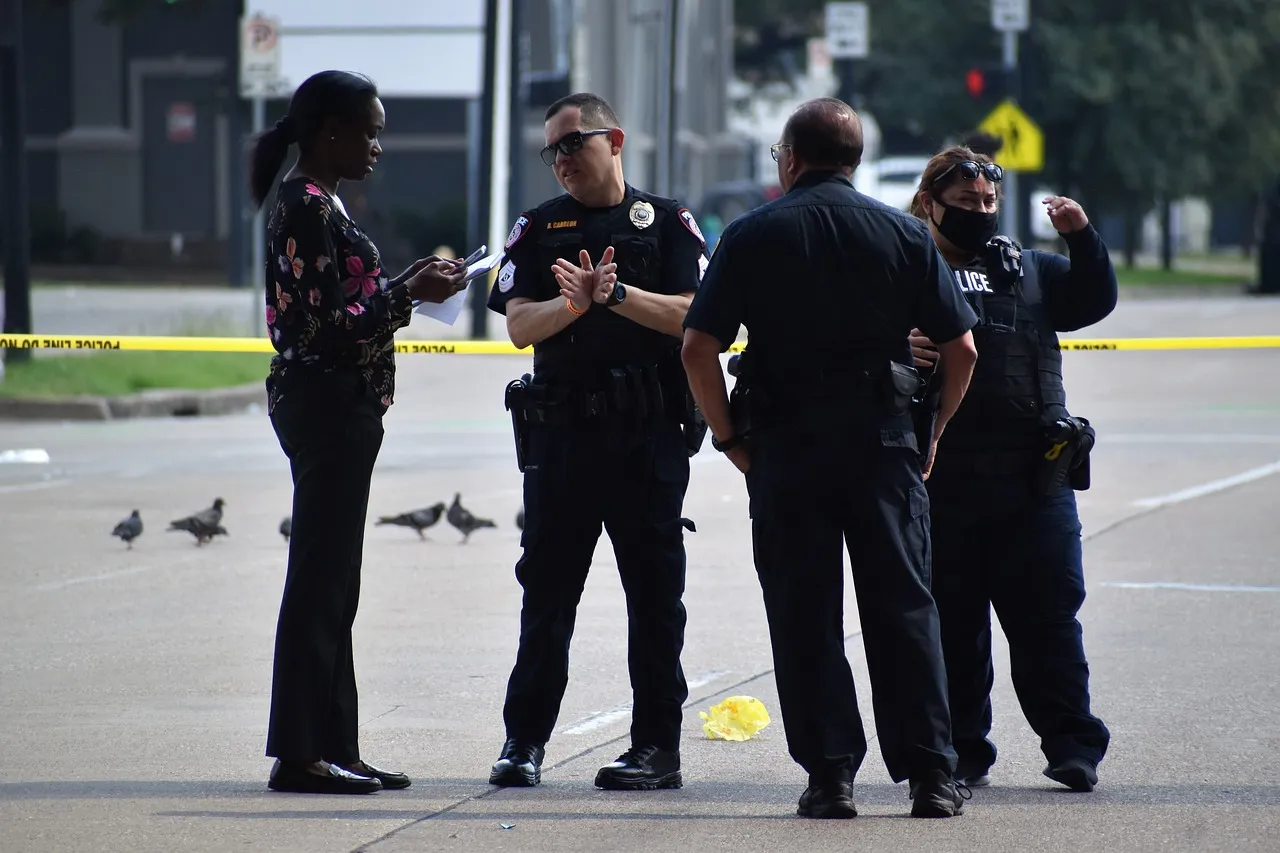 Police officers collecting evidence.