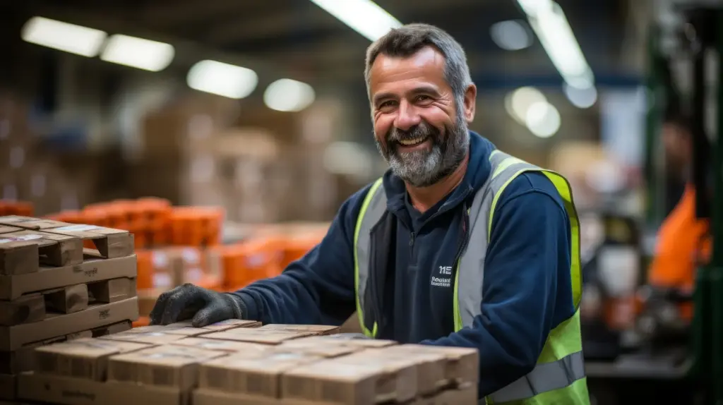 Warehouse worker by inventory.